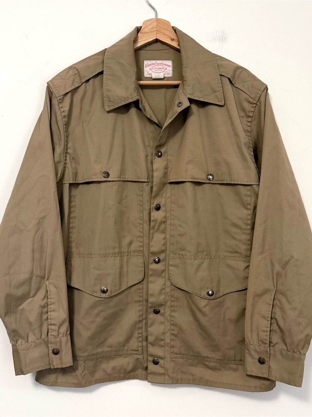 VTG C.C. Filson Co. Seattle Made in USA Khaki Mackinaw Cruiser Jacket